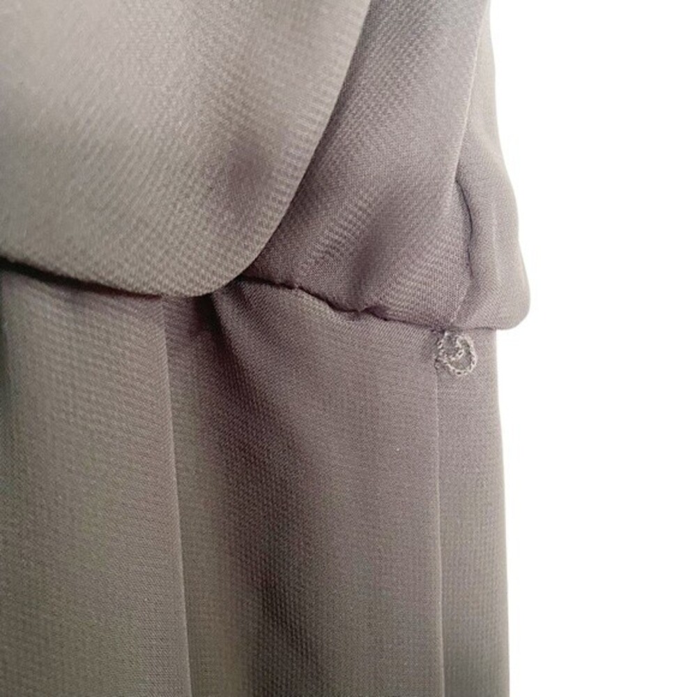 Nouvelle Amsale Drew Gray Chiffon Ruffle Wrap Spaghetti Strap Slip Dress Size XL - Picture 11 of 14